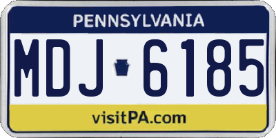 PA license plate MDJ6185