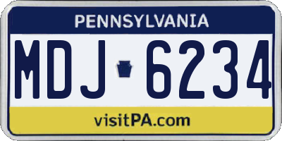 PA license plate MDJ6234