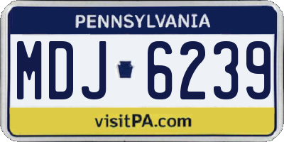 PA license plate MDJ6239