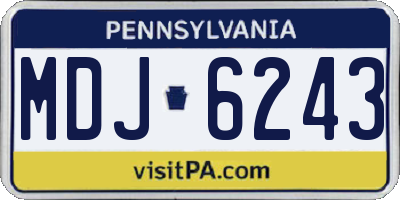 PA license plate MDJ6243