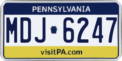 PA license plate MDJ6247