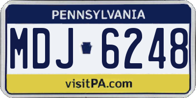 PA license plate MDJ6248