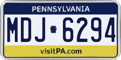 PA license plate MDJ6294