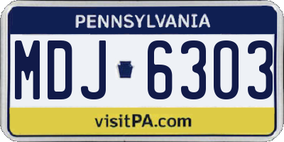 PA license plate MDJ6303