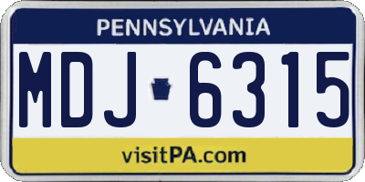 PA license plate MDJ6315