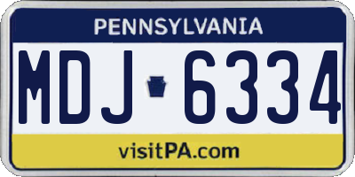 PA license plate MDJ6334