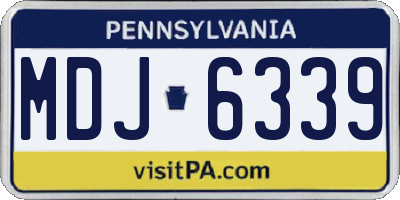 PA license plate MDJ6339