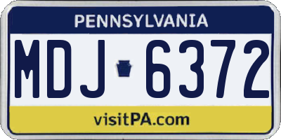 PA license plate MDJ6372