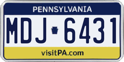 PA license plate MDJ6431