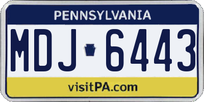 PA license plate MDJ6443