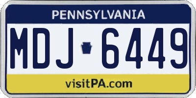 PA license plate MDJ6449