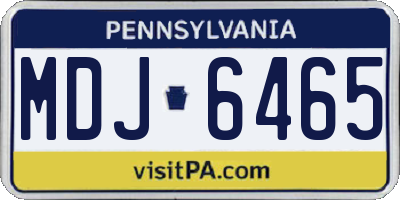 PA license plate MDJ6465