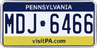 PA license plate MDJ6466