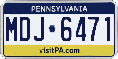 PA license plate MDJ6471