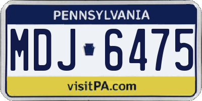 PA license plate MDJ6475