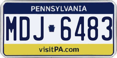 PA license plate MDJ6483