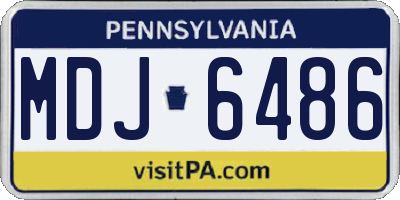 PA license plate MDJ6486