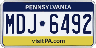 PA license plate MDJ6492