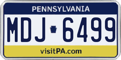 PA license plate MDJ6499