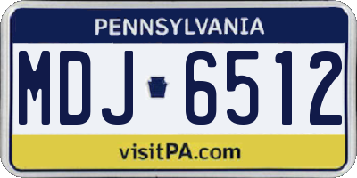 PA license plate MDJ6512