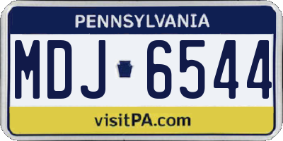 PA license plate MDJ6544