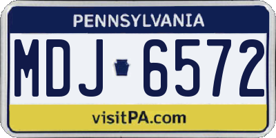 PA license plate MDJ6572