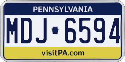 PA license plate MDJ6594