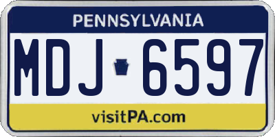 PA license plate MDJ6597