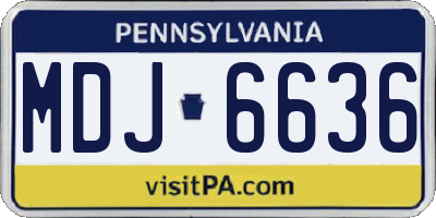 PA license plate MDJ6636