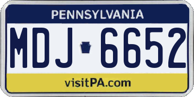 PA license plate MDJ6652