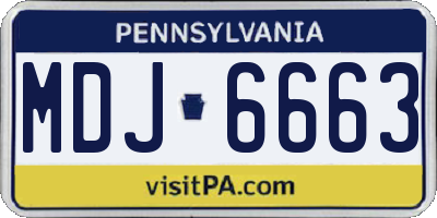 PA license plate MDJ6663