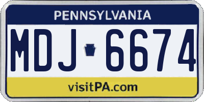 PA license plate MDJ6674