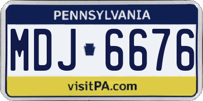 PA license plate MDJ6676