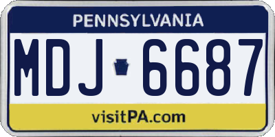 PA license plate MDJ6687