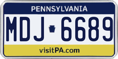PA license plate MDJ6689
