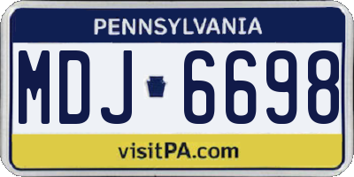 PA license plate MDJ6698