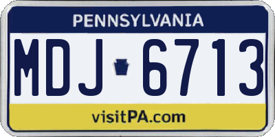 PA license plate MDJ6713
