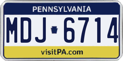 PA license plate MDJ6714