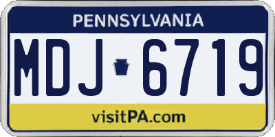 PA license plate MDJ6719