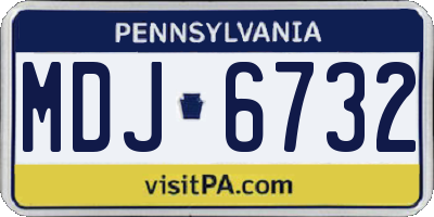 PA license plate MDJ6732
