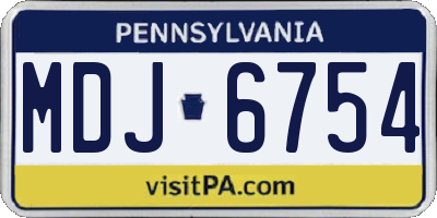PA license plate MDJ6754
