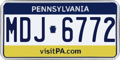 PA license plate MDJ6772