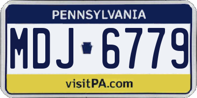 PA license plate MDJ6779