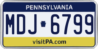 PA license plate MDJ6799