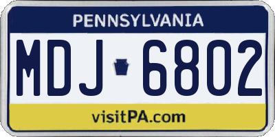 PA license plate MDJ6802