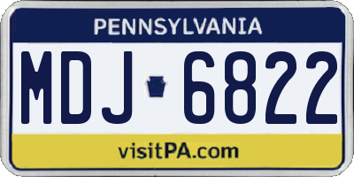 PA license plate MDJ6822