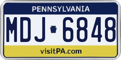 PA license plate MDJ6848