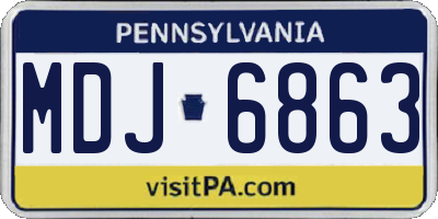 PA license plate MDJ6863