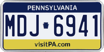 PA license plate MDJ6941