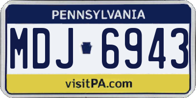 PA license plate MDJ6943